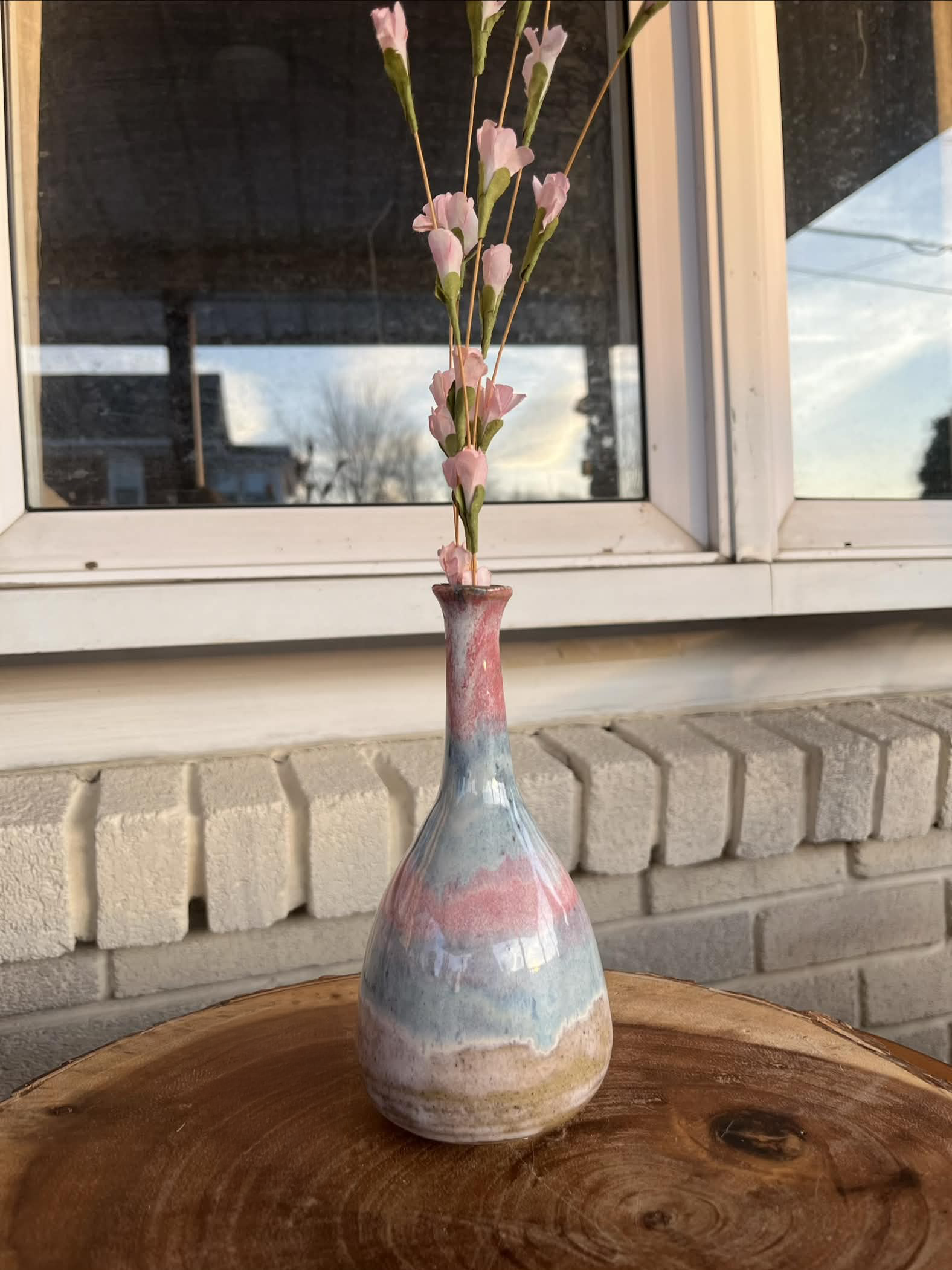 Pink and blue vase